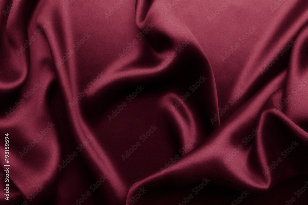 Fototapeta premium Elegant red satin silk with waves, abstract background