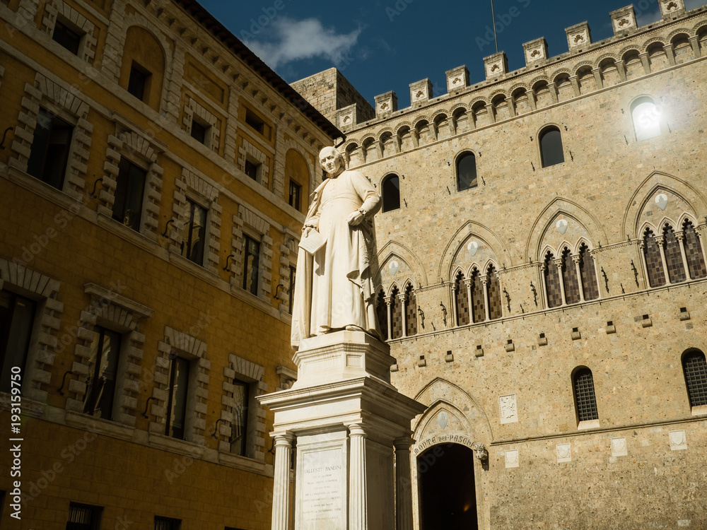 Statue of Sallustio Bandini, Siena, Italy.