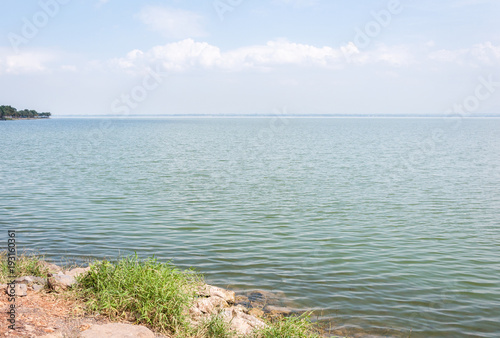 Tranquil lake of the reservoir.