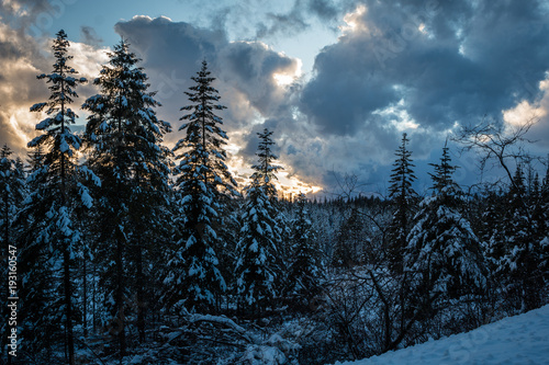 Cloudy Winter Sunset
