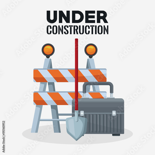 Under construction barrier icon vector illustration graphic design