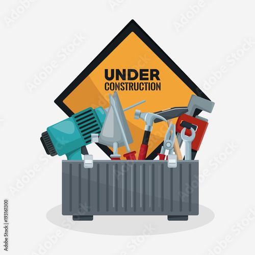 Under construction toolbox icon vector illustration graphic design