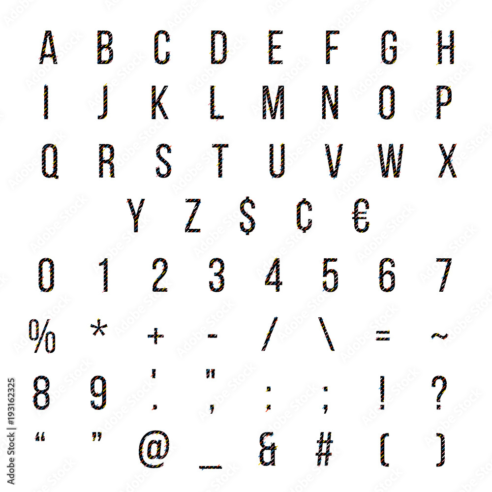 Letter memphis geometrical font alphabets set isolated on white background Letter memphis geometrical font alphabets set isolated on white background