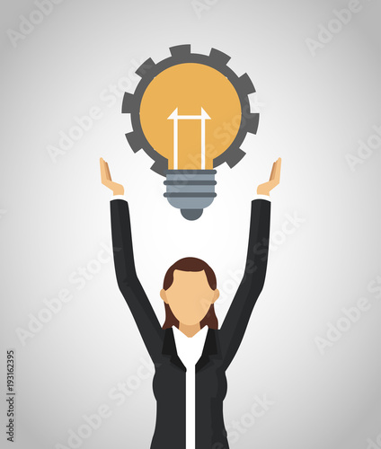 Businessman with big idea vector illustration graphic design