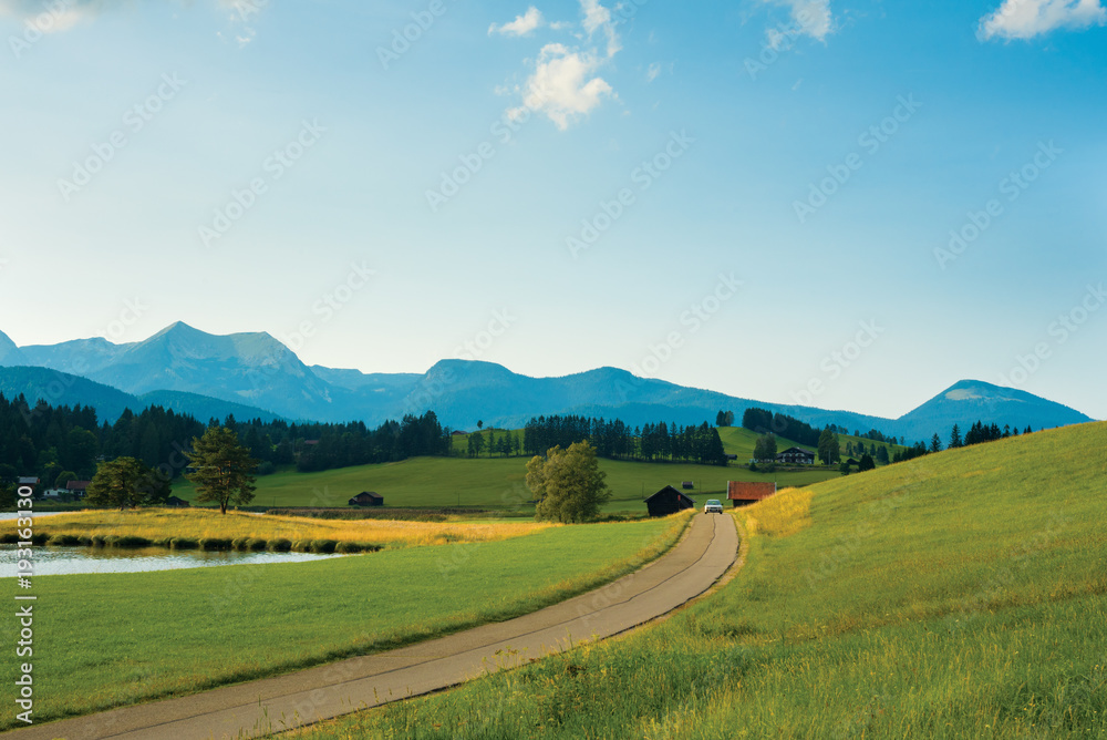 Obraz premium Local road in alpine valley