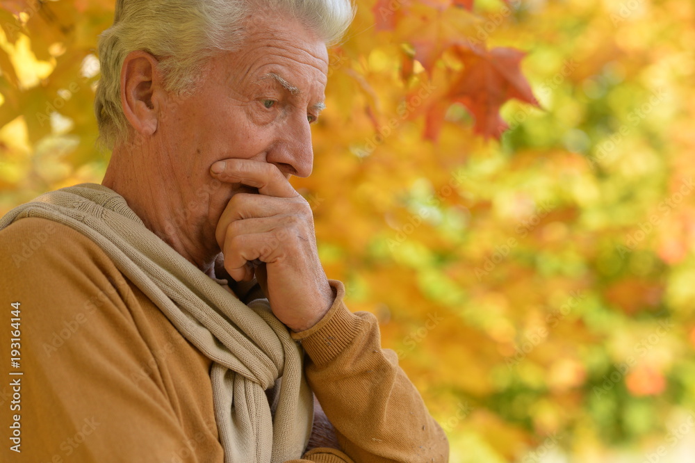 elderly man in park elderly man in park