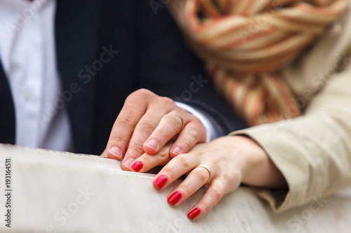 Man and woman holding each other s hands