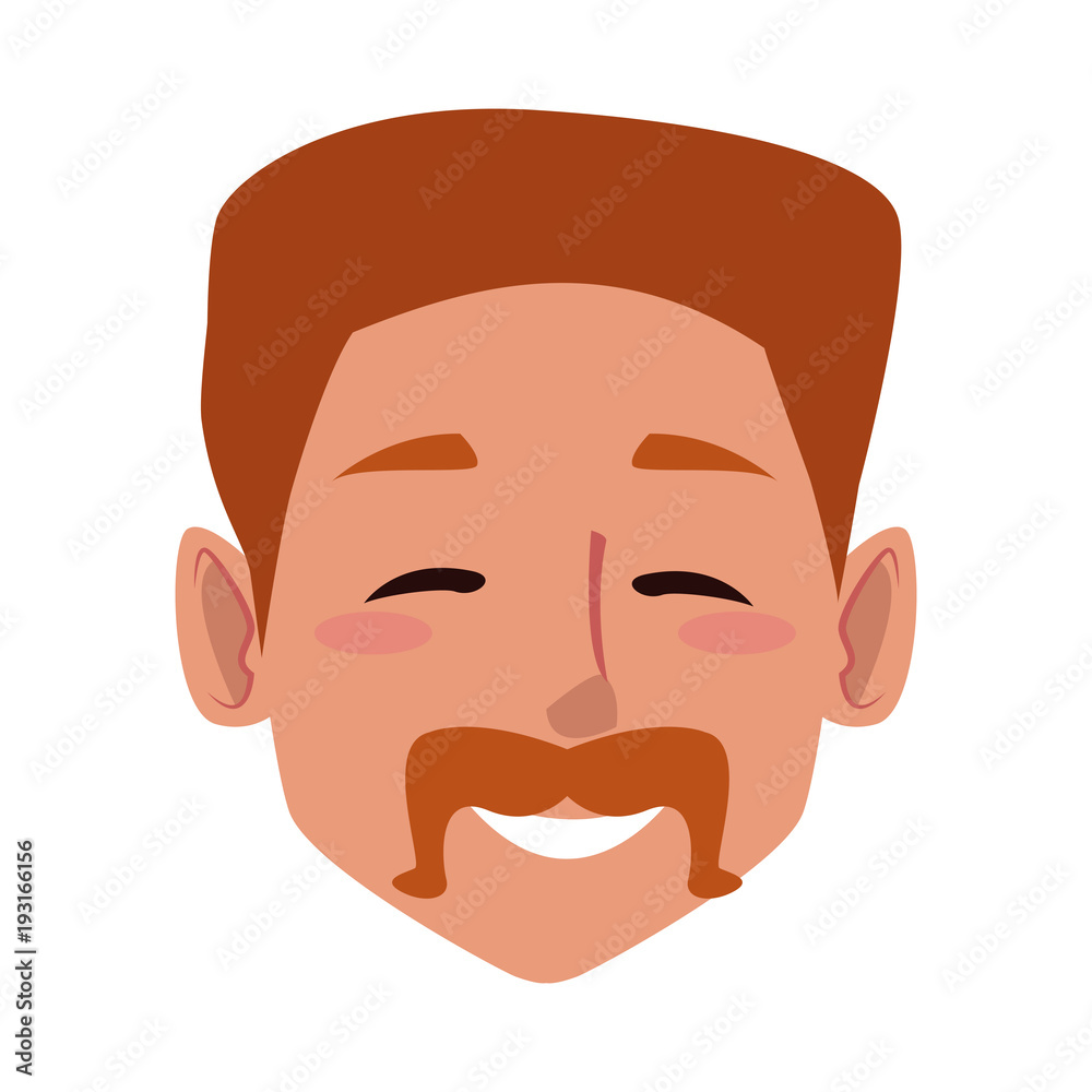 Man smiling face cartoon icon vector illustration graphic design