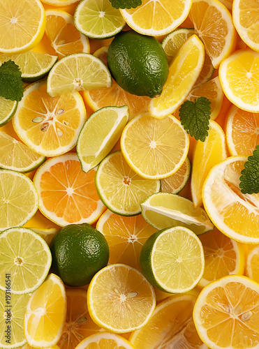 Abstract background of citrus slices