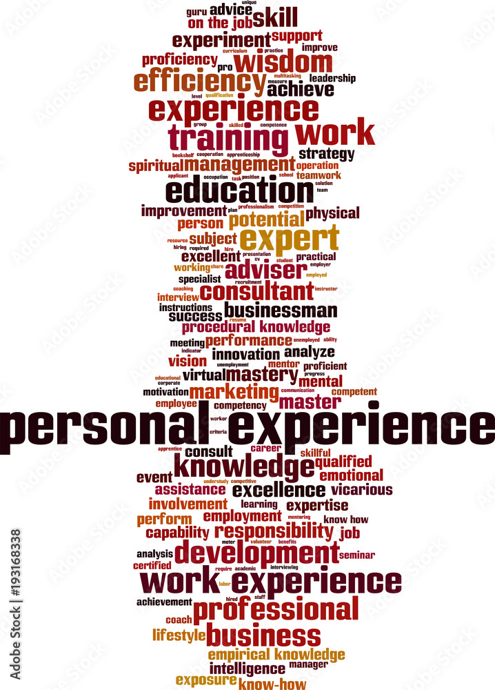 Obraz premium Personal experience word cloud