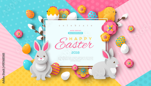 Easter square frame