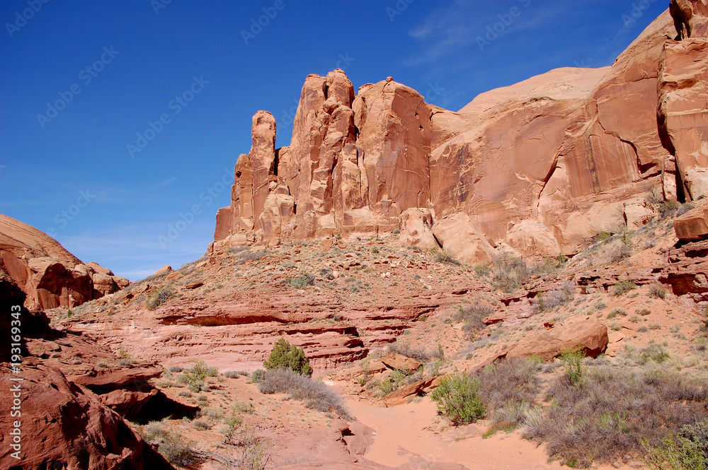 Red rock canyon in Southern Utah desert