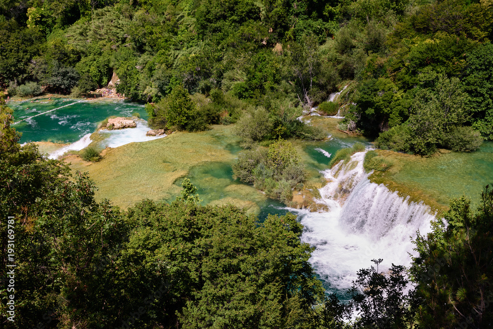 Obraz premium water and waterfall at Krka National Park, Croatia