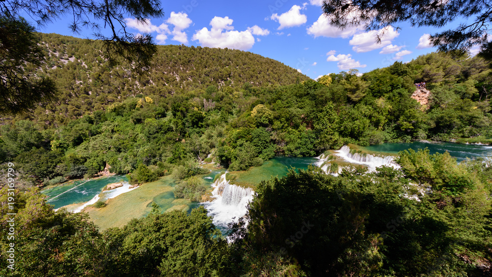 water and waterfall at Krka National Park, Croatia