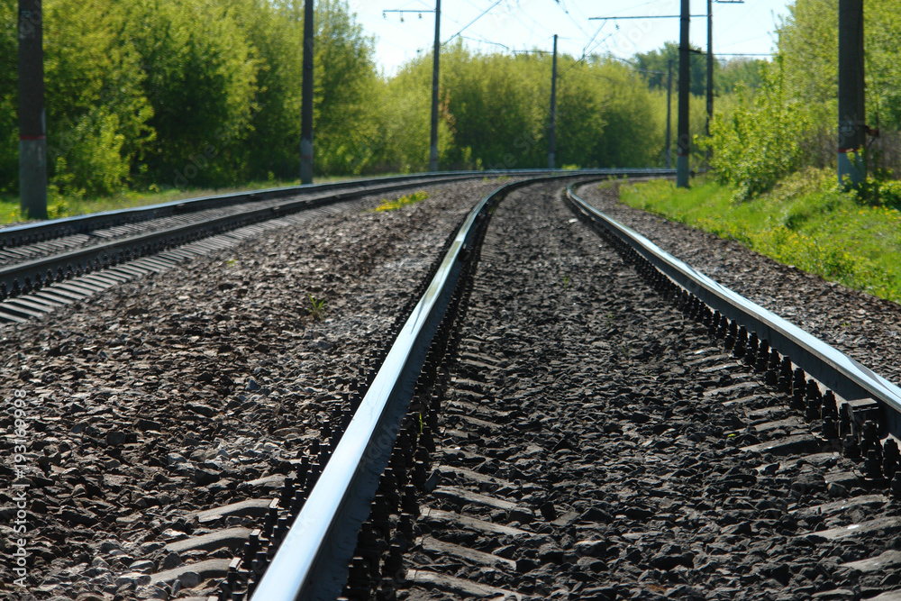 Rail lines on a green landscapes of Russia. Rail lines on a green landscapes of Russia.