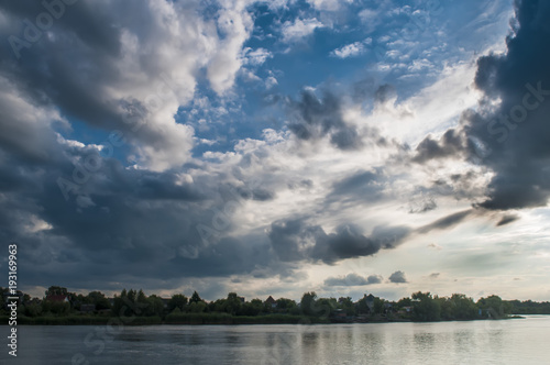 Storm clouds over horizon