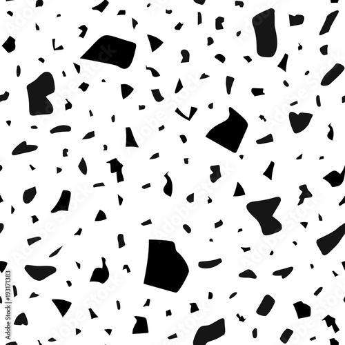 Vector terrazzo floor seamless pattern. Fashion marble abstract background.