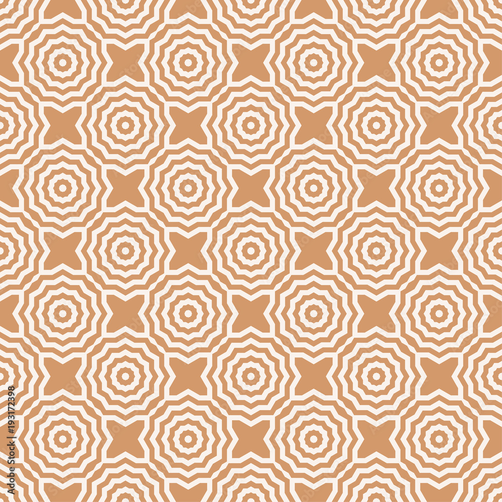 Geometric brown and white abstract seamless pattern