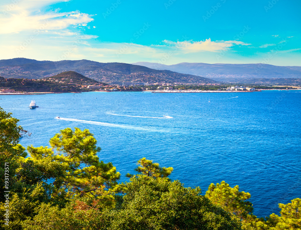 Cannes La Napoule bay view. French Riviera, Azure Coast, Provence