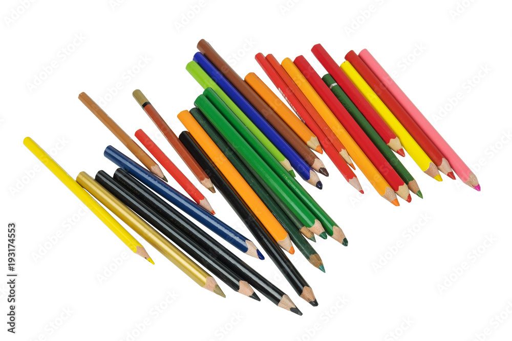 Color drawing pencils on a white background, isolated Color drawing pencils on a white background, isolated