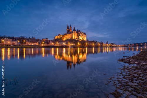 Die Albrechtsburg in Meissen am Abend