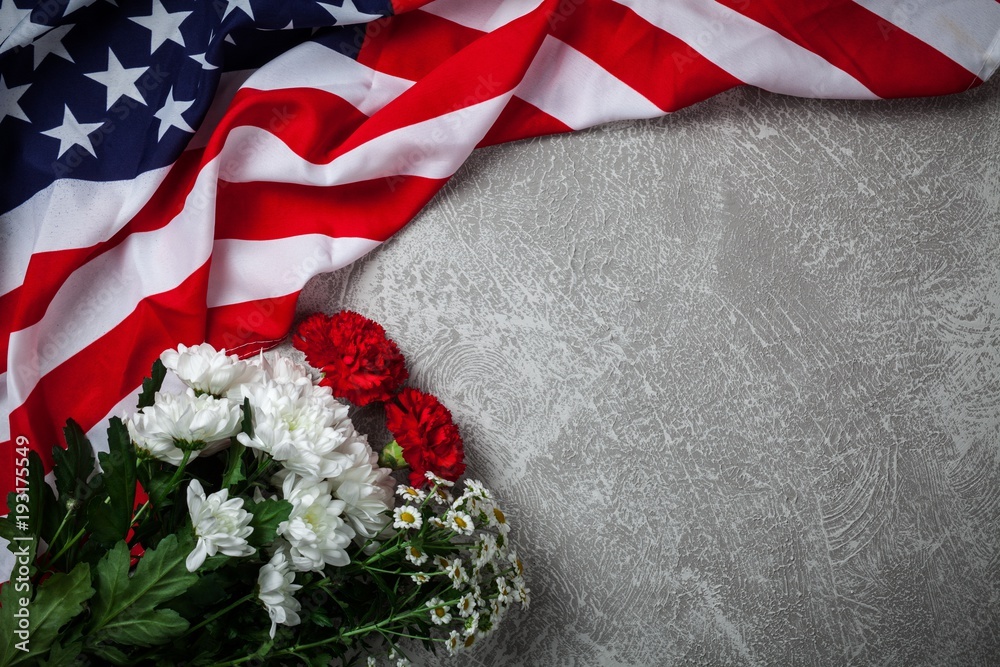 Obraz premium USA flag on grey background