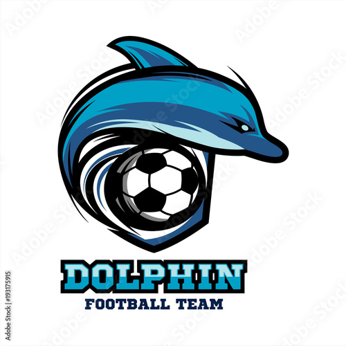 Dolphin Football Logo Vector