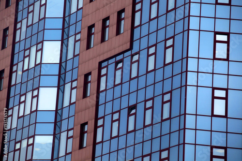 Blue windows building background day light 