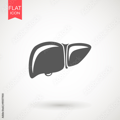 Liver flat icon. Single high quality symbol of human body for web design or mobile app. Signs of liver for design logo, visit card, etc. Pictogram of human organ
