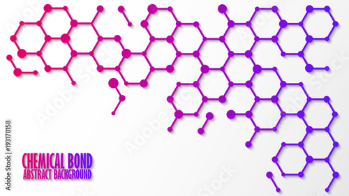 Chemical bond, science concept abstract background, vector illustration