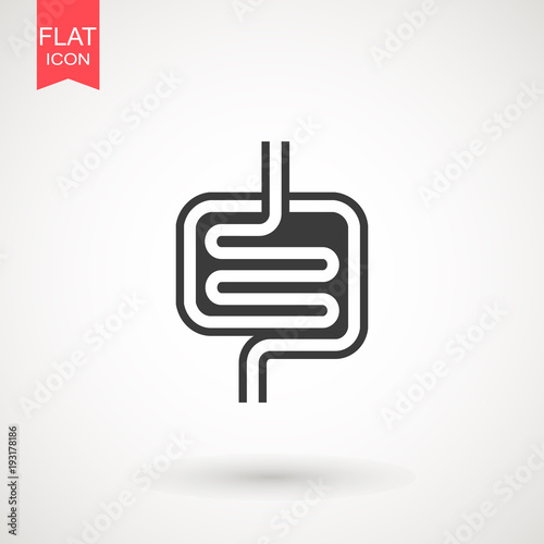 Intestines flat icon. Single high quality symbol of human body for web design or mobile app. Signs of Intestines for design logo, visit card, etc. Pictogram of Intestines