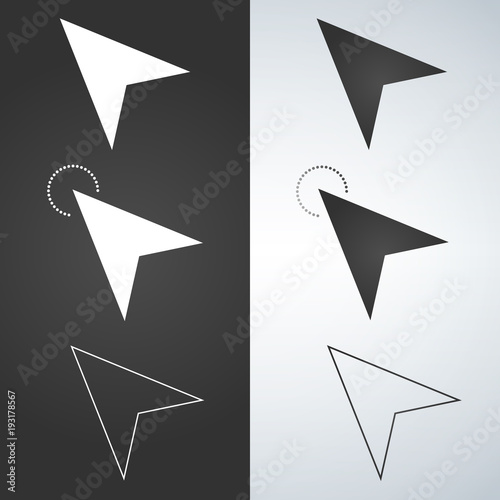 Arrow Cursors Symbol Icons Set. Vector illustration.