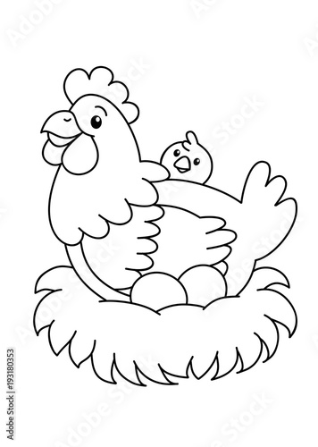 Coloring book with farm animal vector