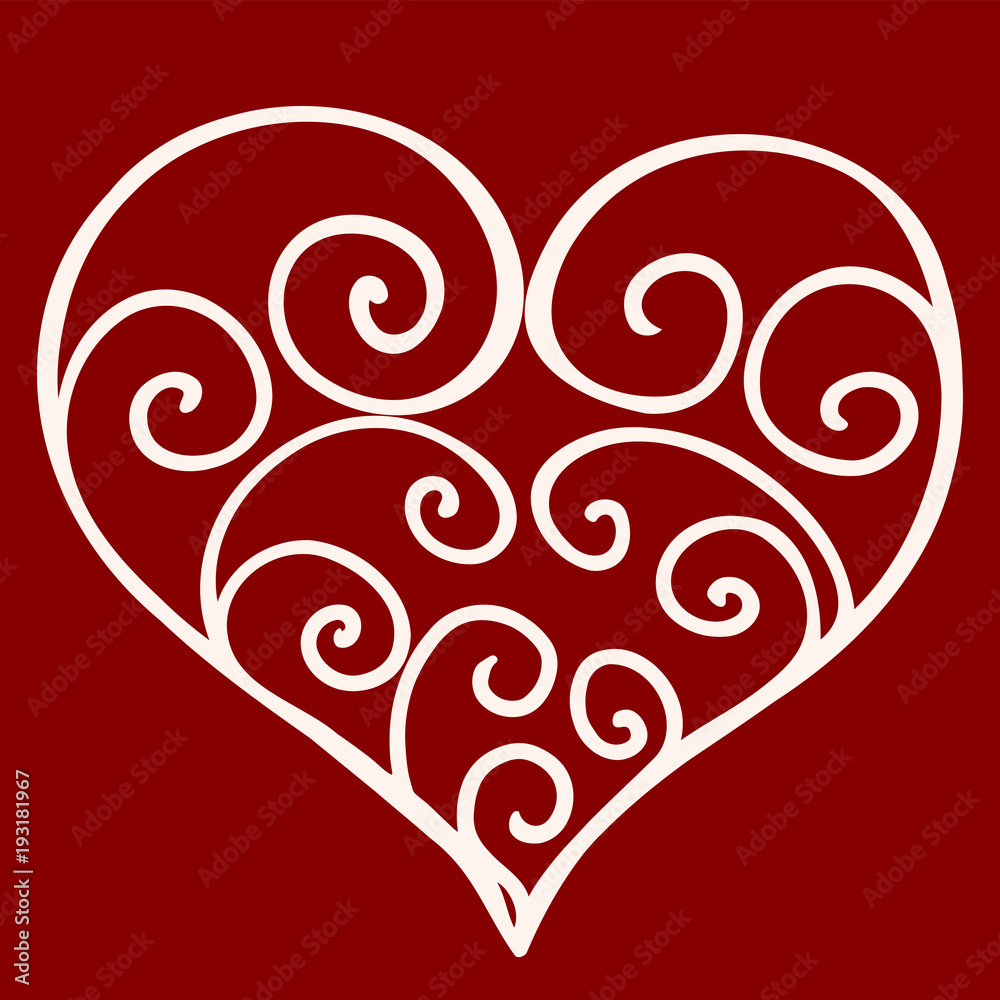 Heart shape for love symbols. Decorative stock illustration