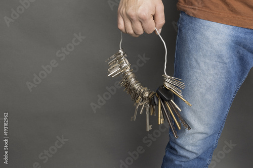 man with a big bunch of keys