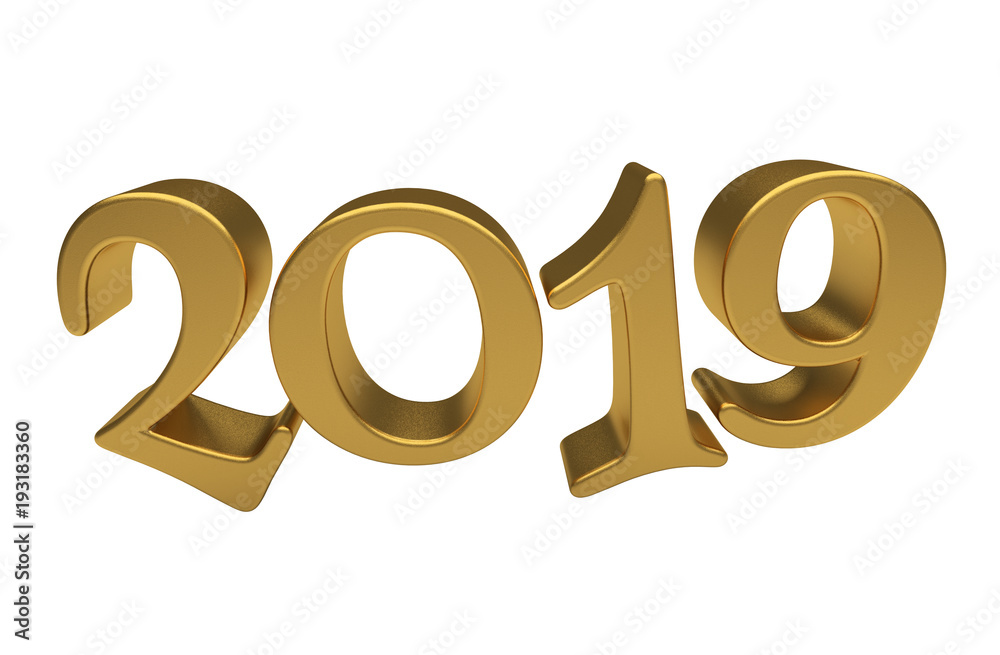 Greeting Card Design Template Gold 2019 Lettering Isolated Greeting Card Design Template Gold 2019 Lettering Isolated