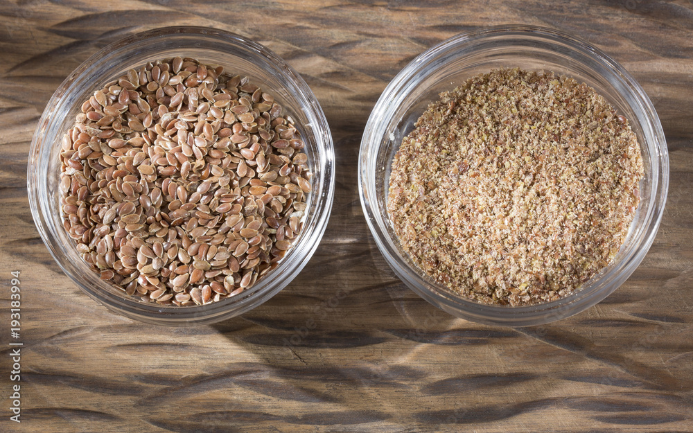 Flax seed and powder - Linum usitatissimum Flax seed and powder - Linum usitatissimum