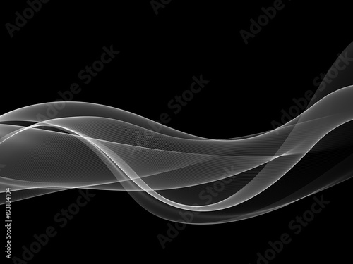  Abstract black and white waves background. Template design 