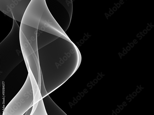  Abstract black and white waves background. Template design 
