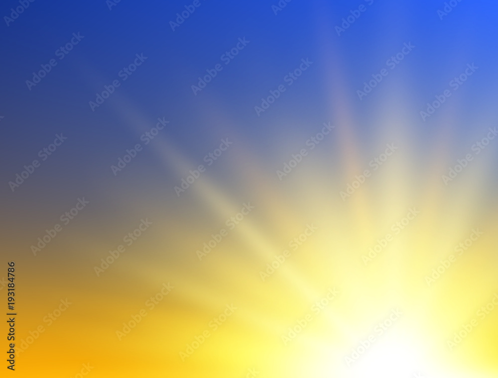 Sunshine background. Abstract sunrise concept. Vector illustration