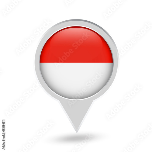 Free Download Monaco Flag Round Pin Icon - GFXLoad