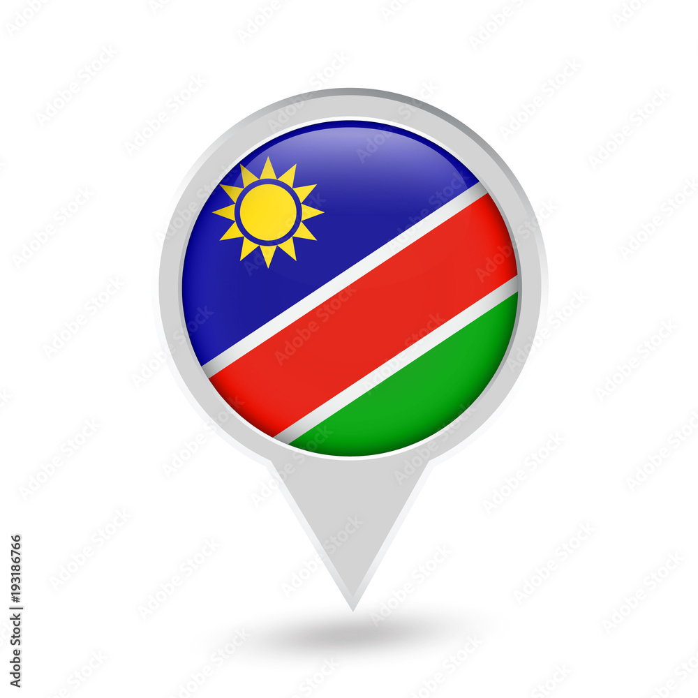 Namibia Flag Round Pin Icon