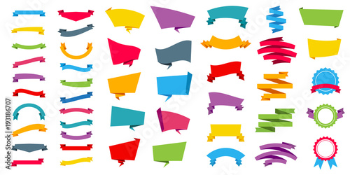Creative vector illustration of representing label stickers banners tag set collection isolated on transparent background. Art design in flat style with bright color. Abstract concept graphic element