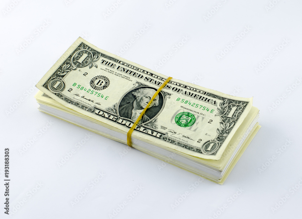 stack of money with stack of money with