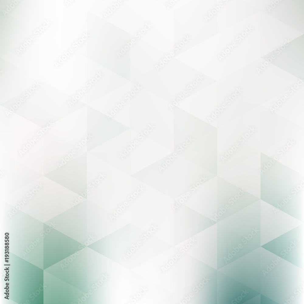 Abstract pale green and grey background textured by triangles. Subtle vector pattern