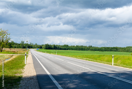 A highway running through the countryside in Estonia