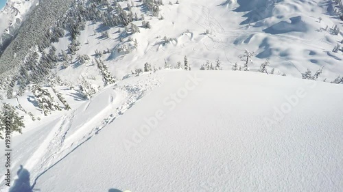 Skiing down mountain, POV