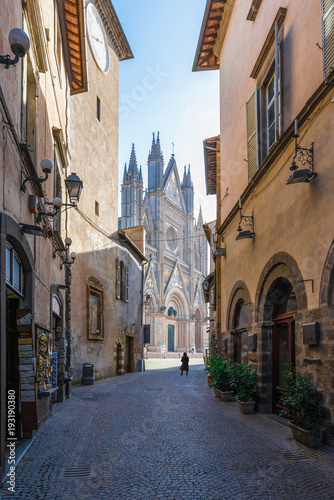 Orvieto (Italy) - The beautiful etruscan and medieval town in Umbria region, central Italy, with nice historic center.
