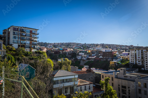 Valparaiso - July 14, 2017: Panoramic view of the city of Valparaiso, Chile