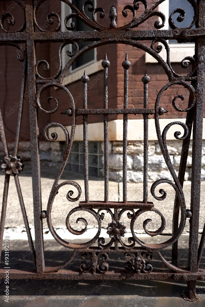 old cast iron victorian fence decoration with music lyre old cast iron victorian fence decoration with music lyre